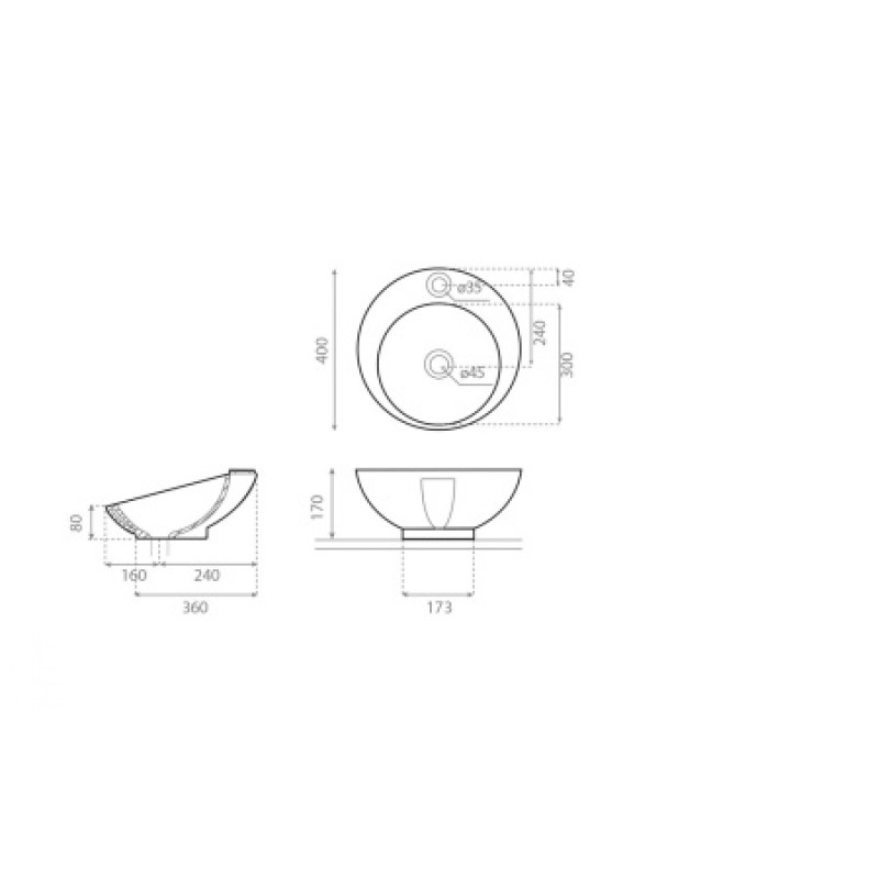 Раковина Bathco ORBITAL 400x170 мм 4040