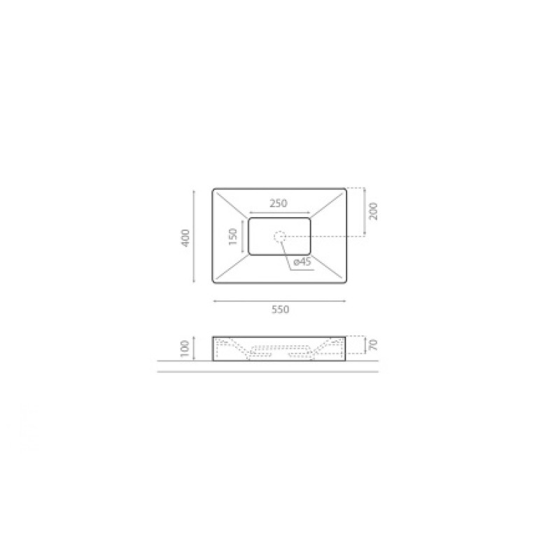 Раковина Bathco QUADRO 550x400x100 мм 4039