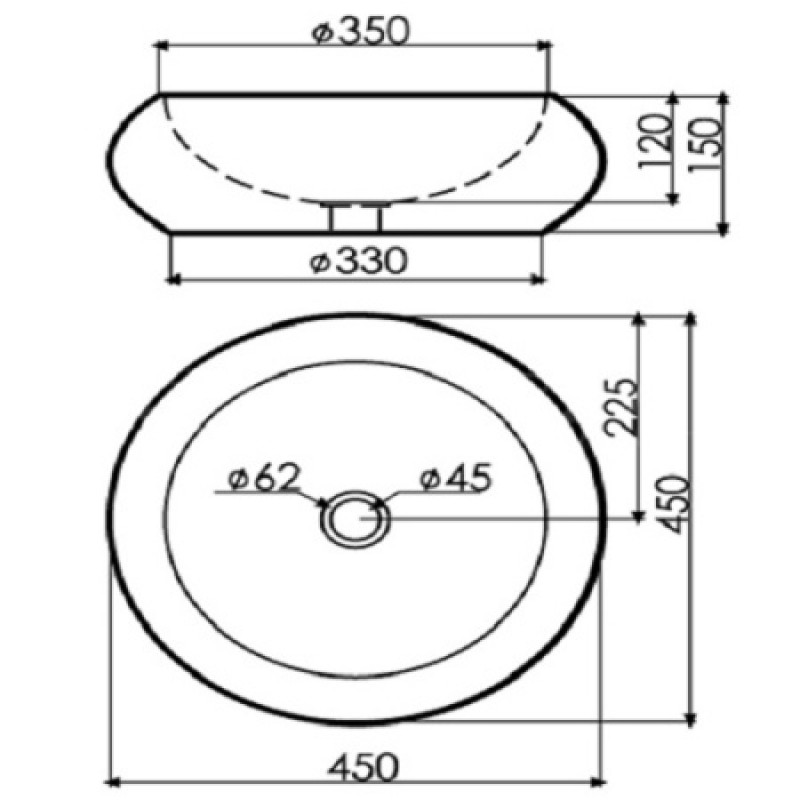 Раковина Bathco FIJI Negro 450x150 мм 00315