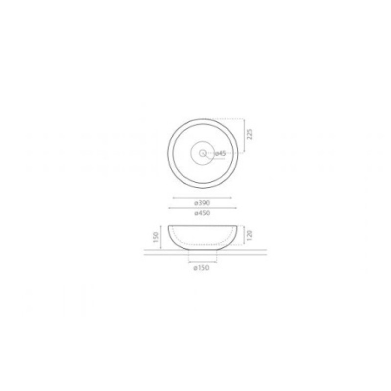 Раковина Bathco PUKET Negro 450x150 мм 00317