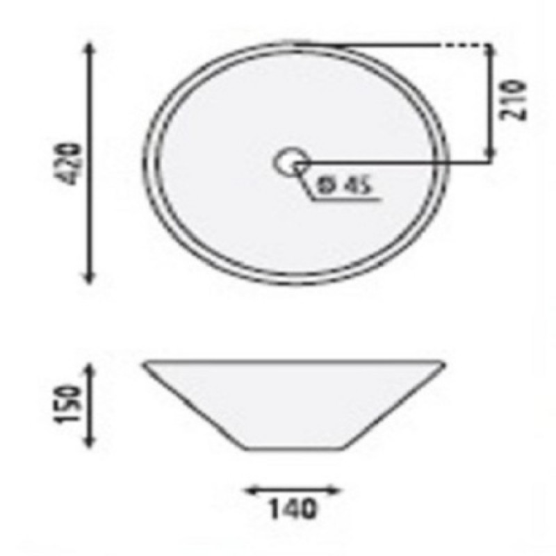 Раковина BhD Cerdena 400x150 мм 7001