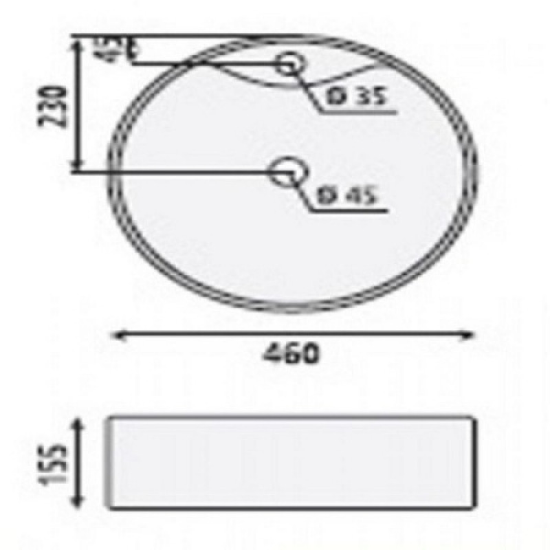 Раковина BhD YAKARTA 460x155 мм 7021