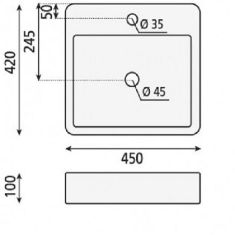 Раковина BhD SOMAHOZ 450x420x100 мм 7009
