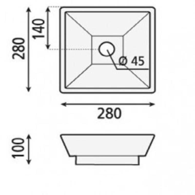 Раковина BhD SOMO 280x280x100 мм 7018