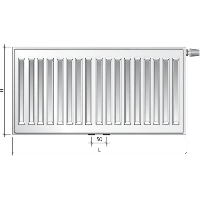 Стальной радиатор Purmo Ventil Compact M 22 тип 600х1600 мм