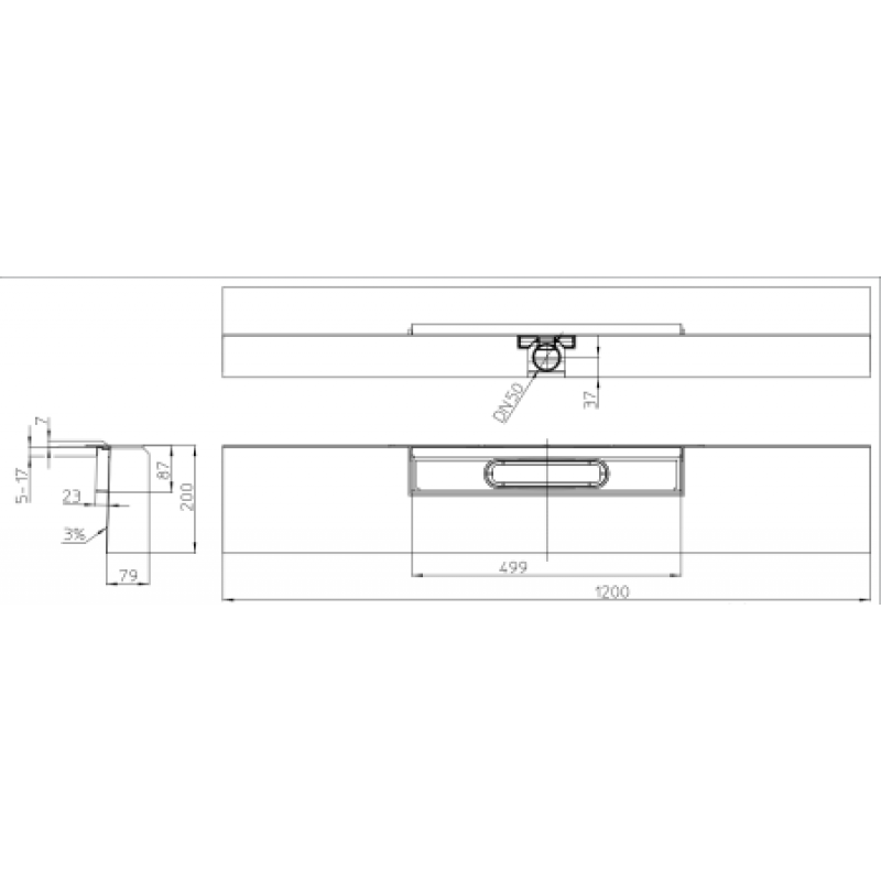 Душевой лоток PRIMUS-LINE без решетки HL531.0/23