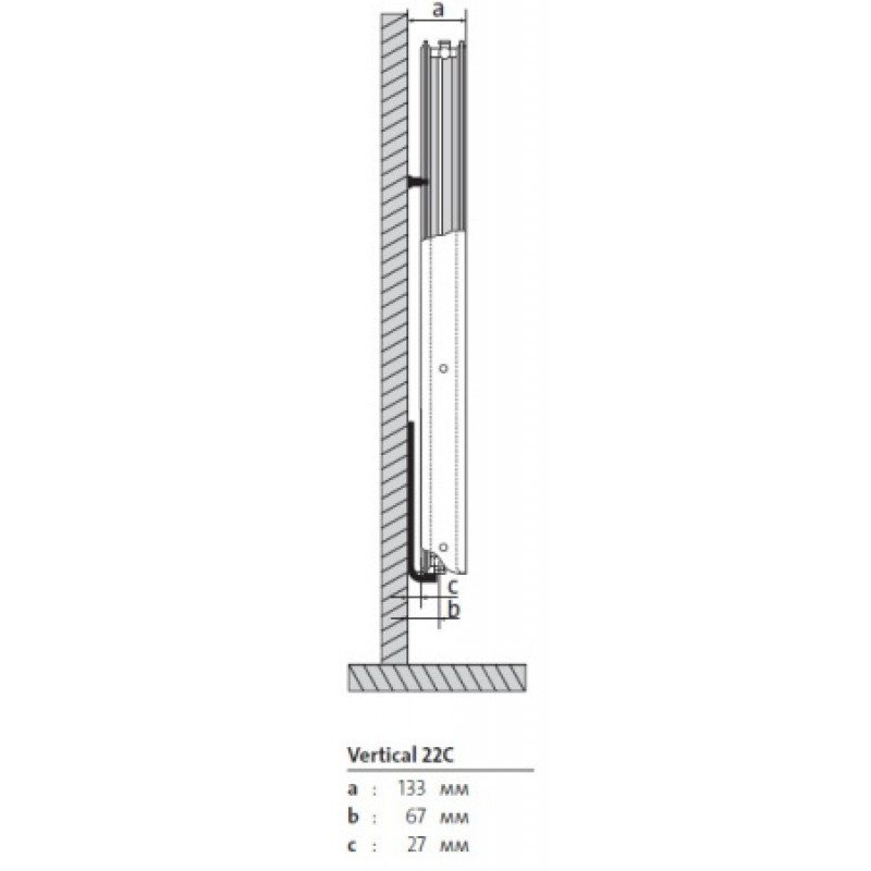 Стальной радиатор Purmo Vertical тип  22C, 1950x600 мм
