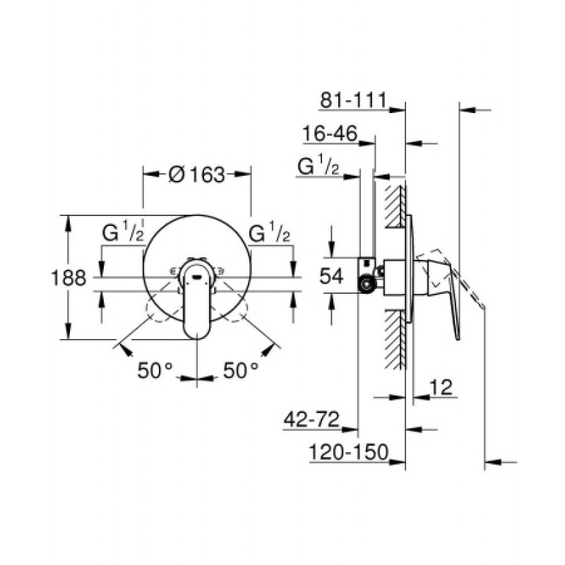 Змішувач прихованого монтажу Grohe Eurosmart Cosmopolitan 32880000