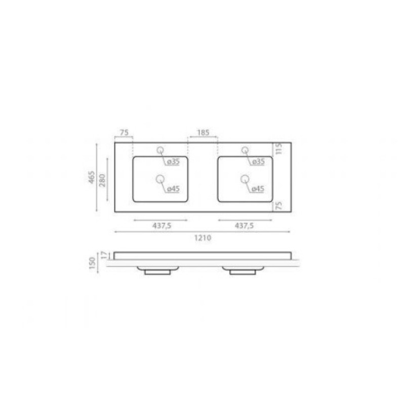 Раковина Bathco Liebana 1210x460x150 мм 4068