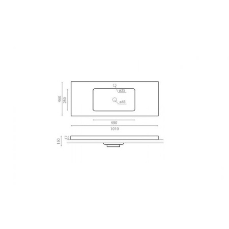 Раковина Bathco Liebana 1010x460x150 мм 4067