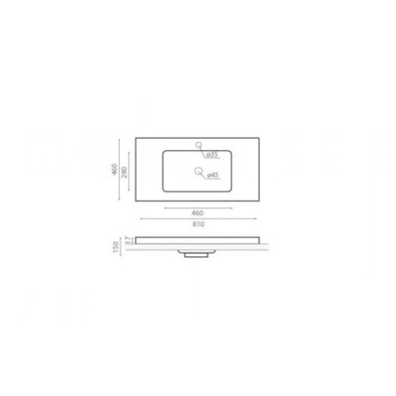 Раковина Bathco Liebana 810x460x150 мм 4066