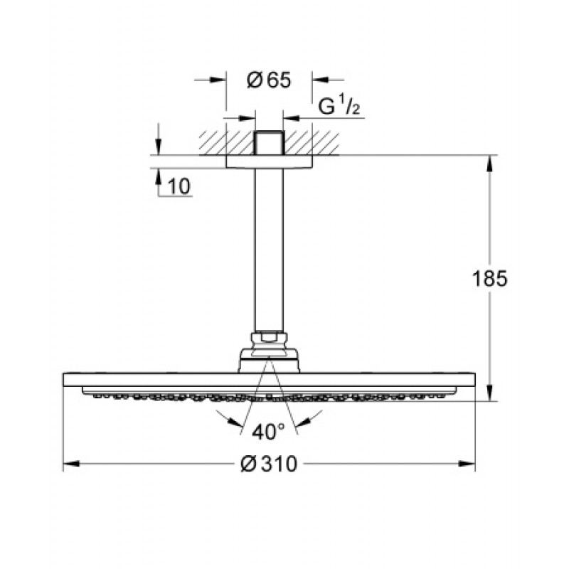 Верхній душ Grohe Rainshower Cosmopolitan 310 26067DC0