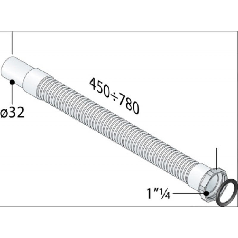 Трубка гофрированная OMP для сифона 1 1/4" х 32 485.903.5