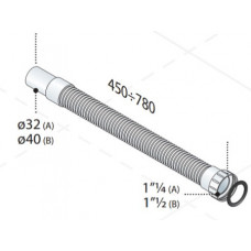 Трубка гофорированная OMP для сифона 1 1/2" х 40 485.903.6