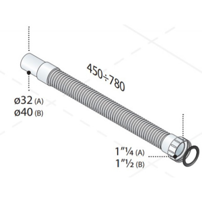 Трубка гофорированная OMP для сифона 1 1/2" х 40 485.903.6