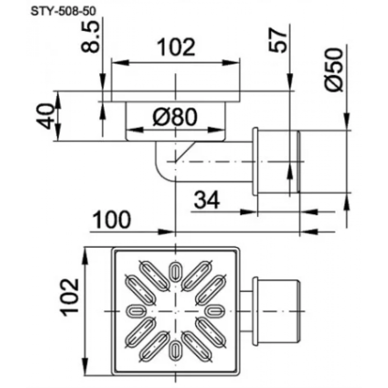 Трап горизонтальний Styron STY-508-50