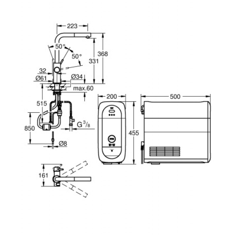 Стартовый комплект Grohe Blue Home L 331539000