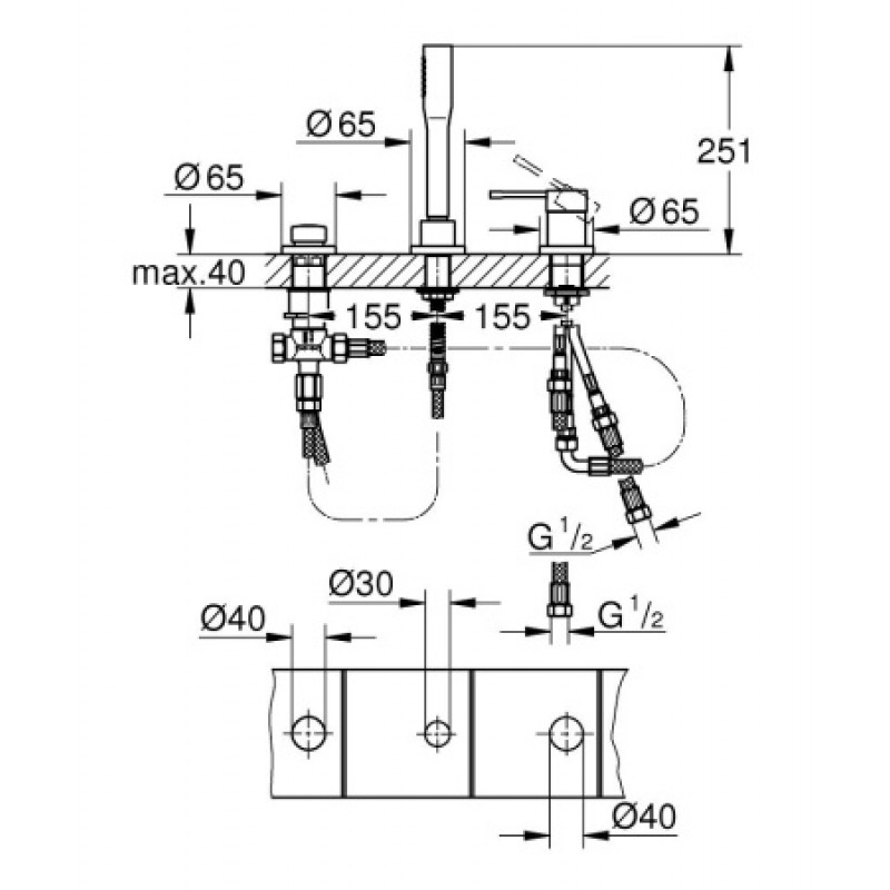 Змішувач для ванни Grohe Essence 19976001
