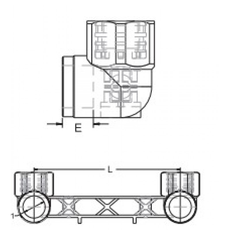 Колено двойное, планка для смесителя PPR ВР, 20x1/2"