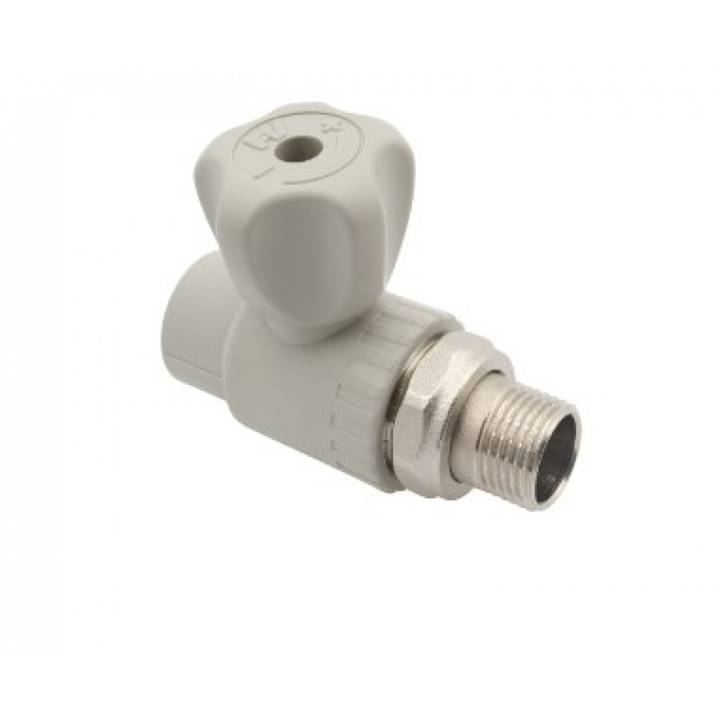 Кран шаровой радіаторний прямий PPR, 20х1/2"