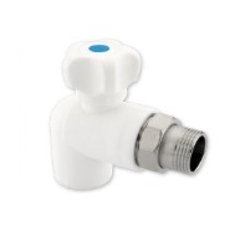 Кран шаровой радиаторный угловой PPR, 20х1/2"