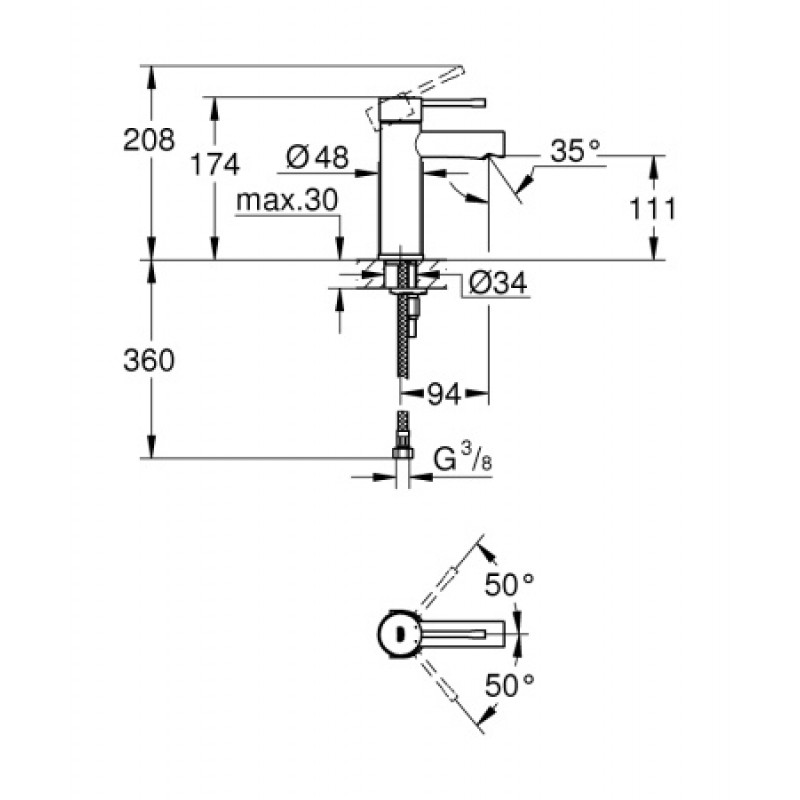 Змішувач для раковини Grohe Essence S 34294001