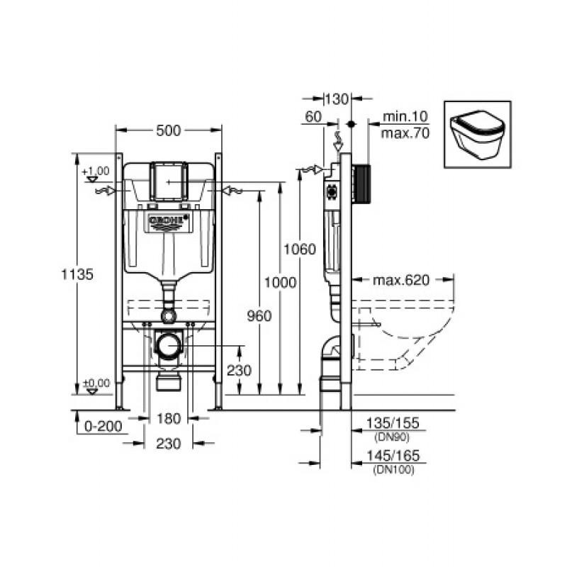 Инсталляция для унитаза Grohe Rapid SL Project 38840000