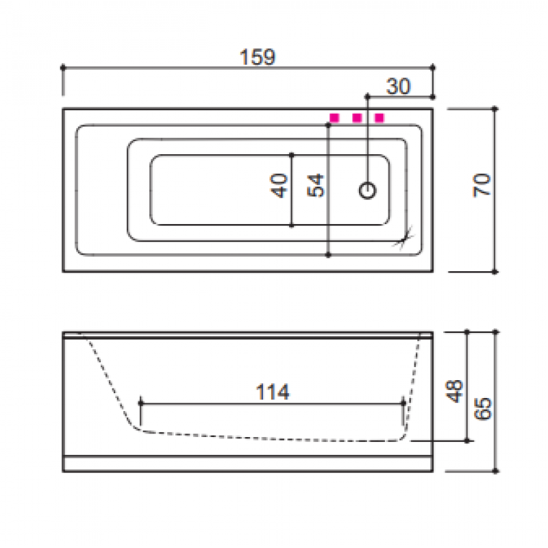 Ванна акрилова Balteco FORMA 160х70х65 1607065FORMA