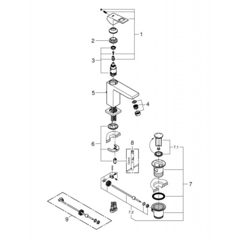 Змішувач для раковини Grohe Eurocube 23445000