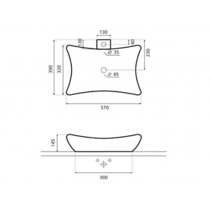 Раковина Bathco MAGDALENA 570x390x145 мм 0092
