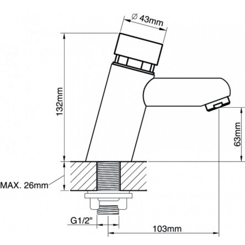 Смеситель для раковины автоматический Valvex TIMEPRESS 2452900