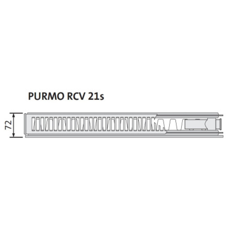 Сталевий радіатор Purmo Ramo Ventil Compact 21 тип 500х1600 мм