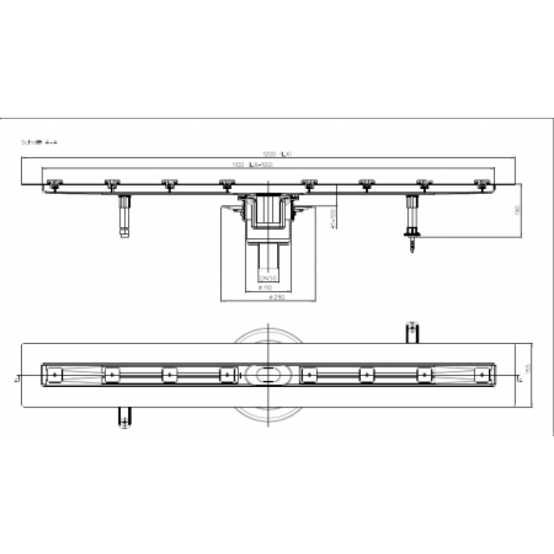 Душовий лоток HL вертикальний без ґрат HL50FV.0/120