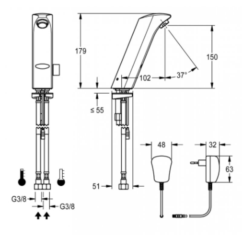Безконтактний змішувач для раковини Franke Protonic-S PRTRS0009