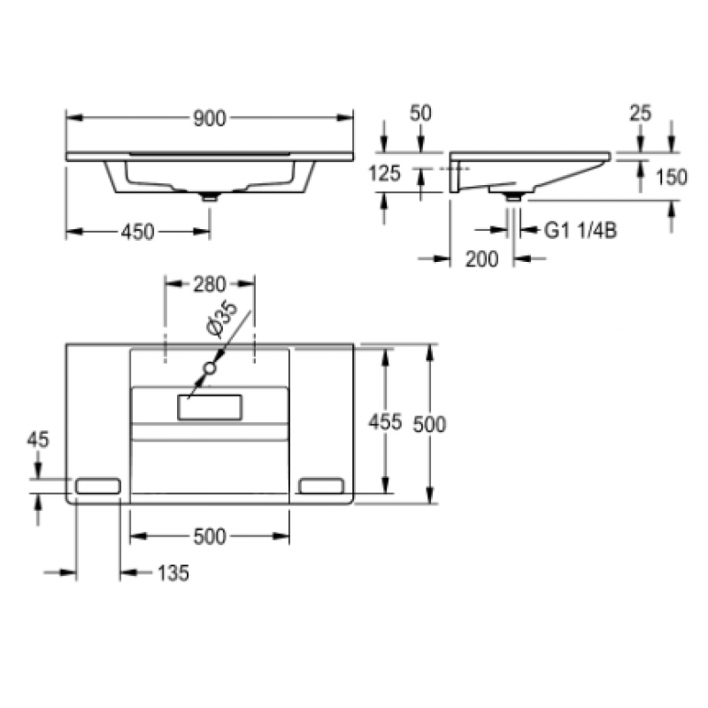 Раковина для ЛОФВ Franke 900х500х125 мм ANMW0002