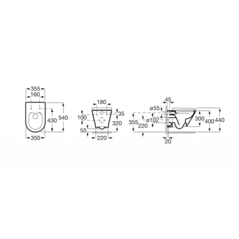Унітаз підвісний ROCA The Gap Round Rimless + кришка A34H0N8000