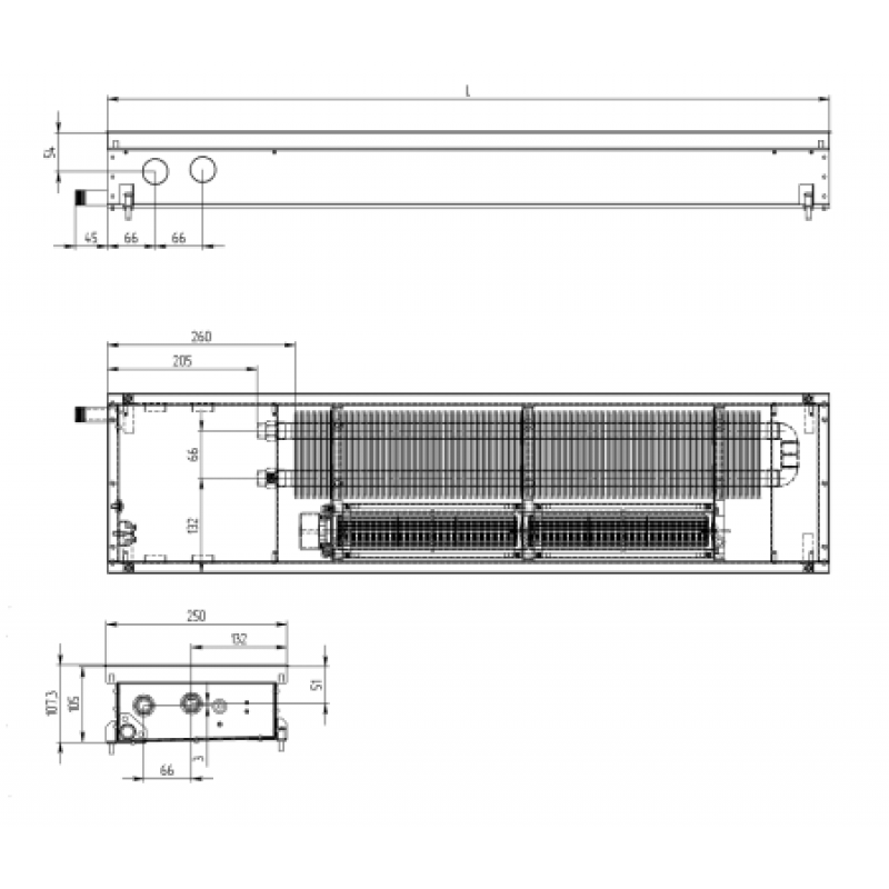 Внутрішньопідлоговий конвектор CARRERA CV (Hydro) 300/3000/105