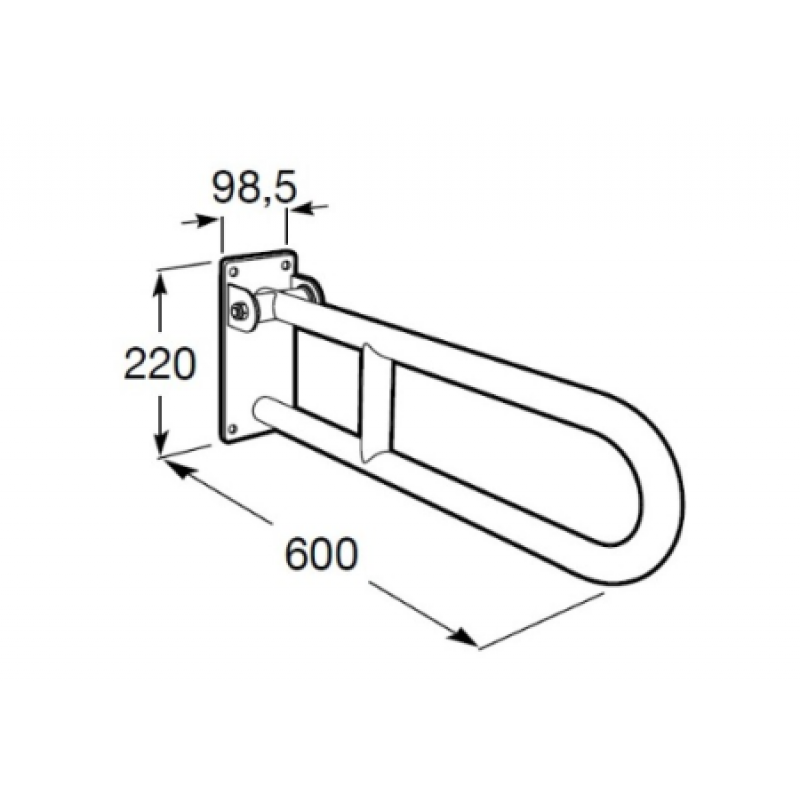 Поручень настенный подвижный для ЛОФВ ROCA Access 600 мм A816908009
