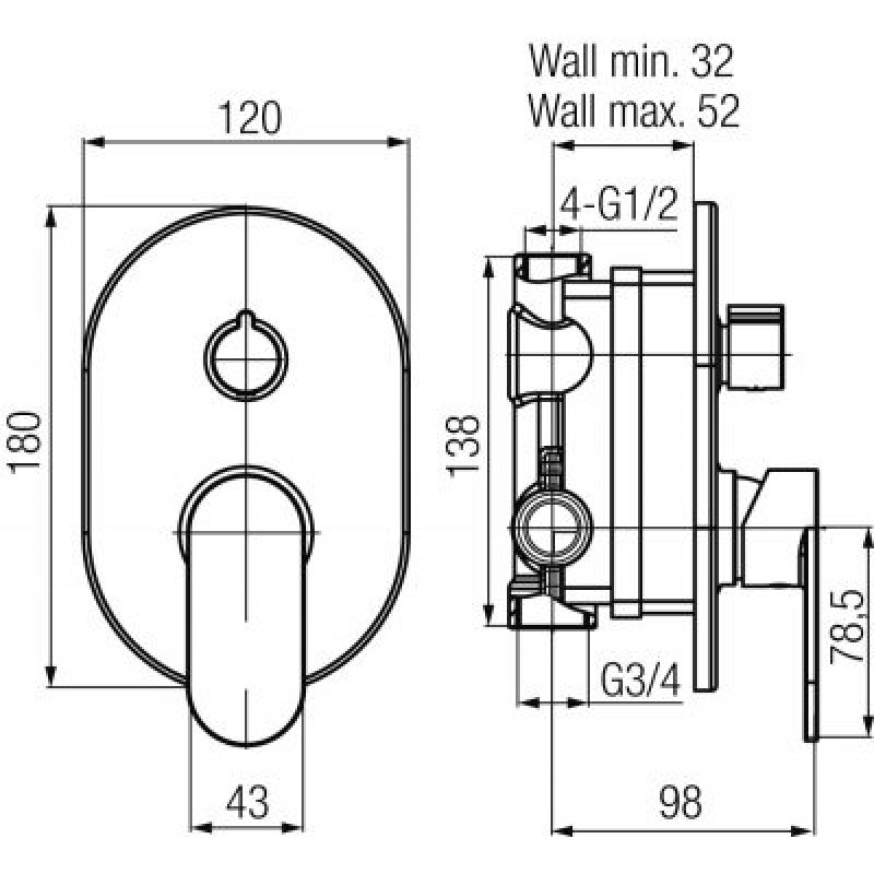 Смеситель скрытого монтажа Valvex TUBE 2408640