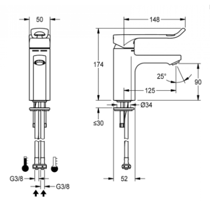 Смеситель для раковины для ЛОФВ Franke F5L-Mix F5LM1010