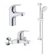 Набор смесителей для ванны 3 в 1 Grohe Bau Curve 122217S