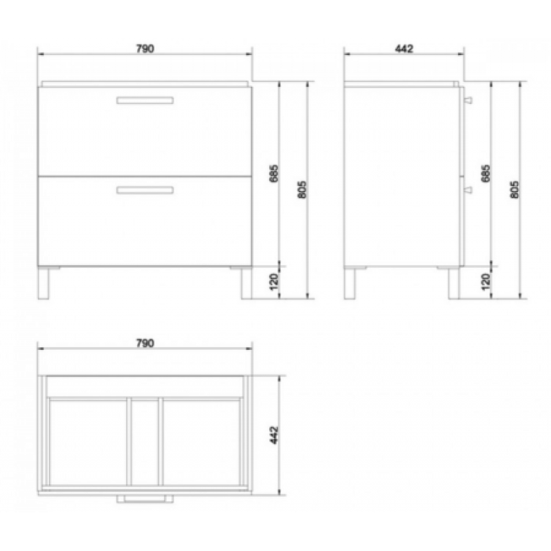 Комплект Cersanit 565 тумба Melar 800 мм + умивальник Como 80 SZFZ1000961898