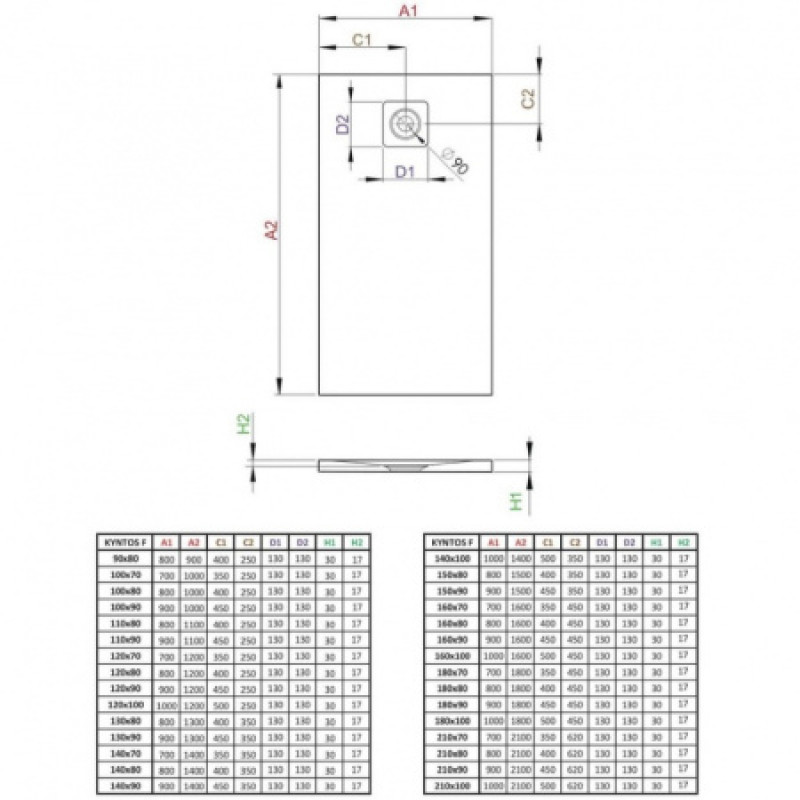 Душевой поддон RADAWAY Kyntos F 130х90 HKF13090-04