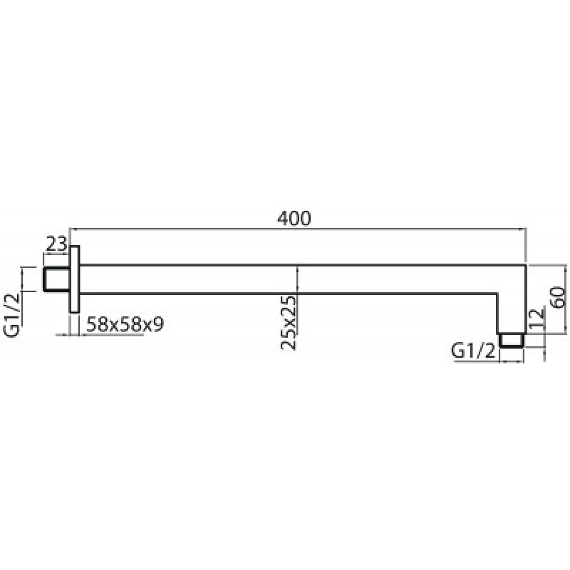 Настенный кронштейн Valvex KVADRO BLACK 400 мм 2444610
