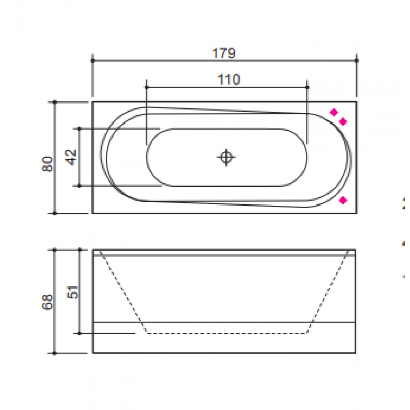 Ванна акриловая Balteco Modul 180x80x68 1808068Modul
