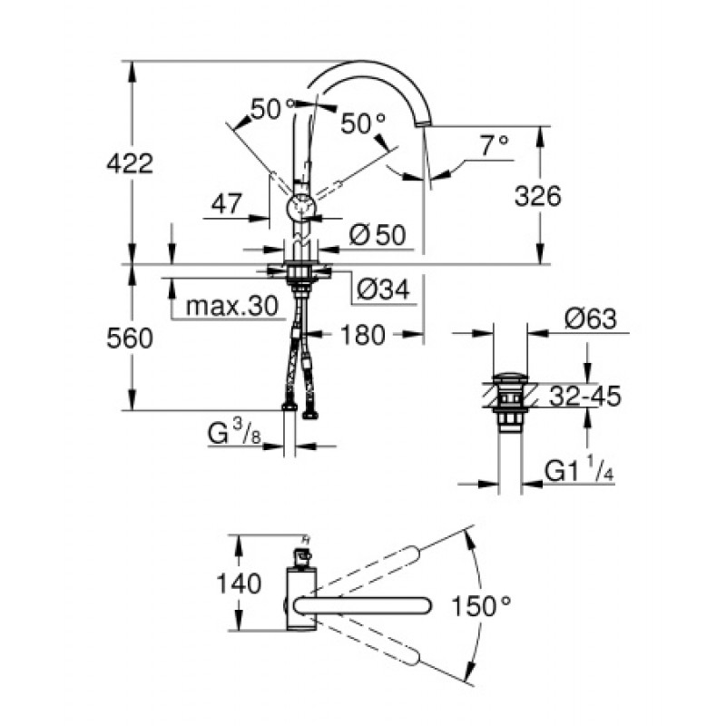 Смеситель для раковины Grohe Atrio XL 32647003