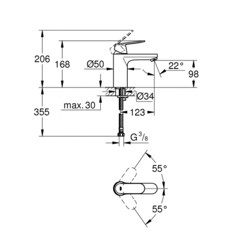 Змішувач для раковини Grohe Eurosmart Cosmopolitan M 23327000