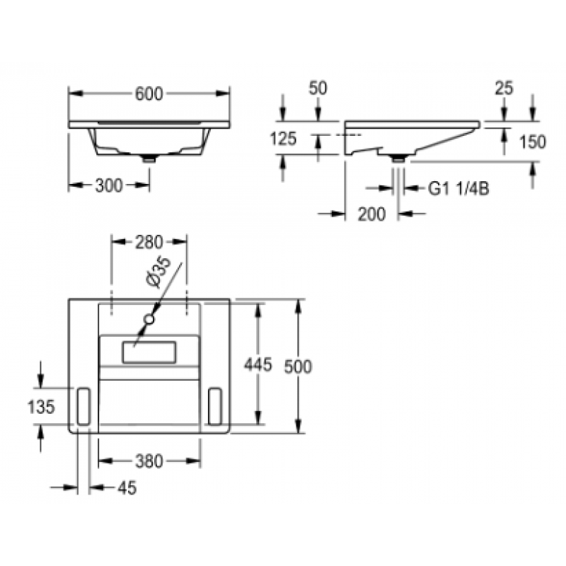Раковина для ЛОФВ Franke 600х500х125 мм ANMW0001
