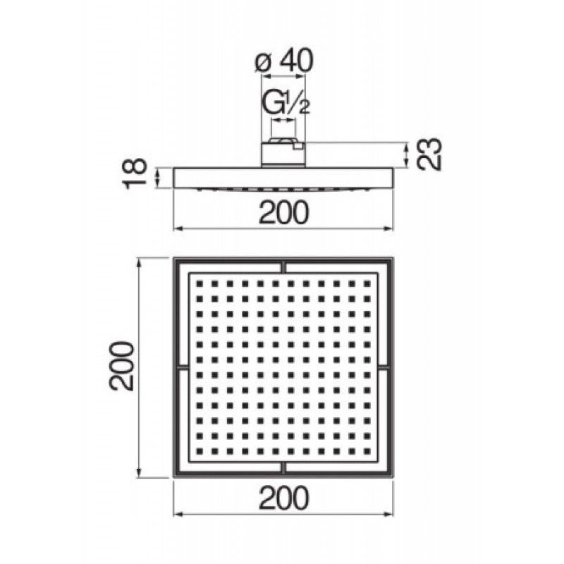 Верхній душ Nobili 200x200 мм AD139/17CBM
