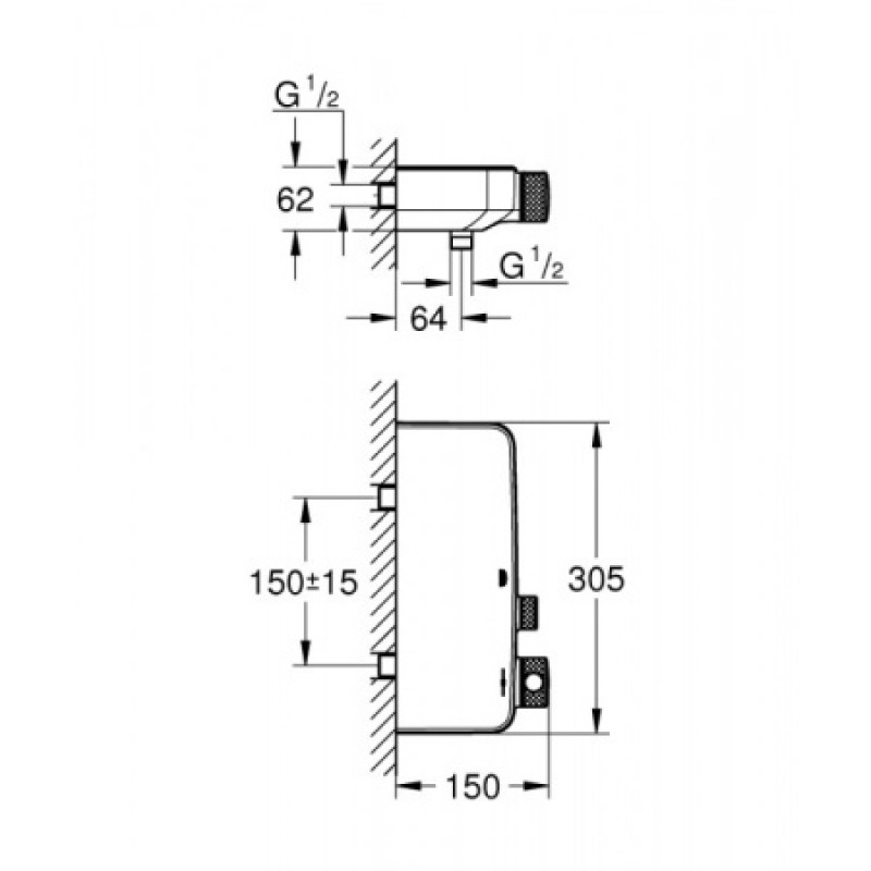 Термостатический смеситель для душа Grohe Grohtherm SmartControl 34719000